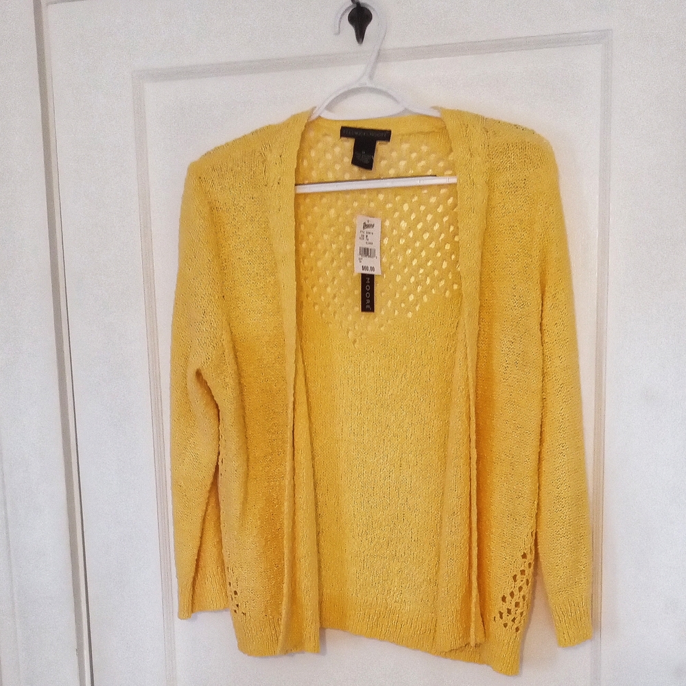 Preswick & Moore Vibrant Yellow Open-Front Cardigan